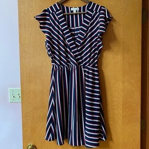 Red, White, and Blue Striped Monteau Dress